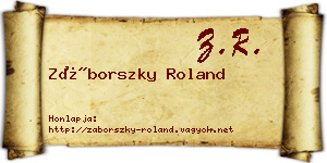 Záborszky Roland névjegykártya
