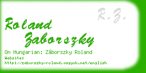 roland zaborszky business card